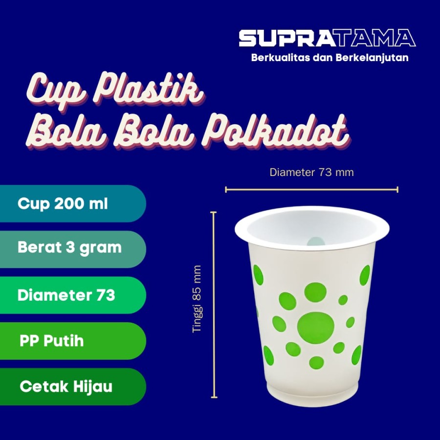 CUP PUTIH BOLA HIJAU