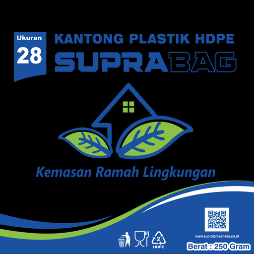 KANTONG PLASTIK HD HITAM 0.03 X 40/28 X 50