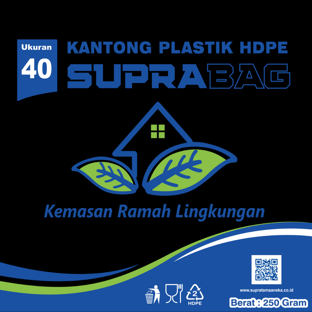 KANTONG PLASTIK HD HITAM 0.03 X 62/40 X 60