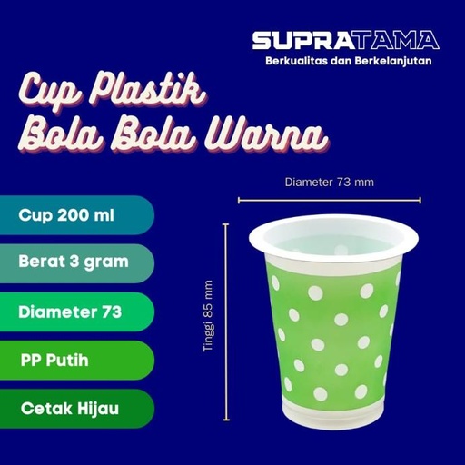 [22.057.00005] CUP BOLA PUTIH BLOK HIJAU