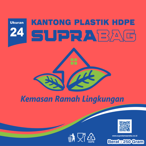 [35.002.00002] KANTONG PLASTIK HD MERAH 0.03 X 36/24 X 40