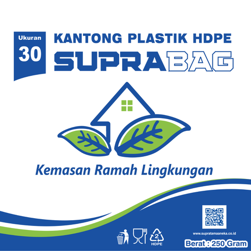 [35.002.00018] KANTONG PLASTIK HD PUTIH SUSU 0.03 X 50/30 X 55